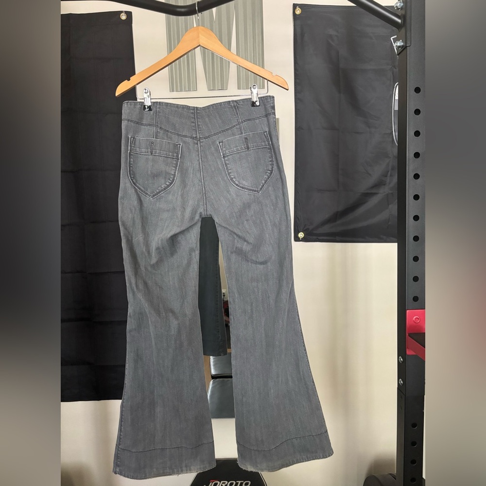 Women's Gray Flared Jeans